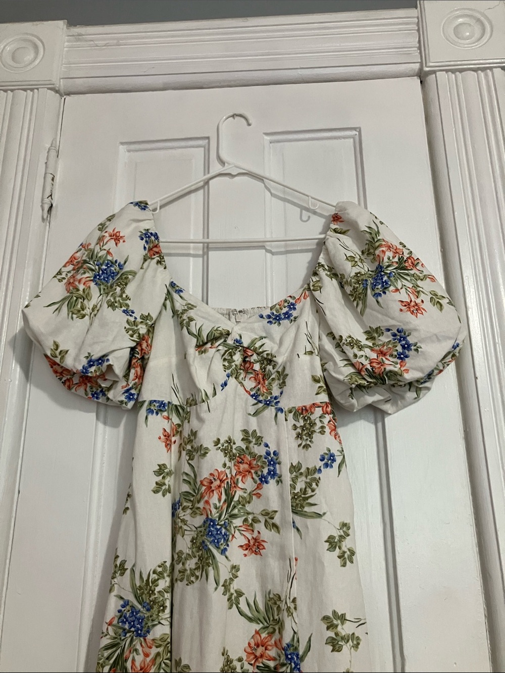 NWT Avec Les Filles Floral linen blend Puff Sleeve Dress Anthropologie 4 - Picture 2 of 7
